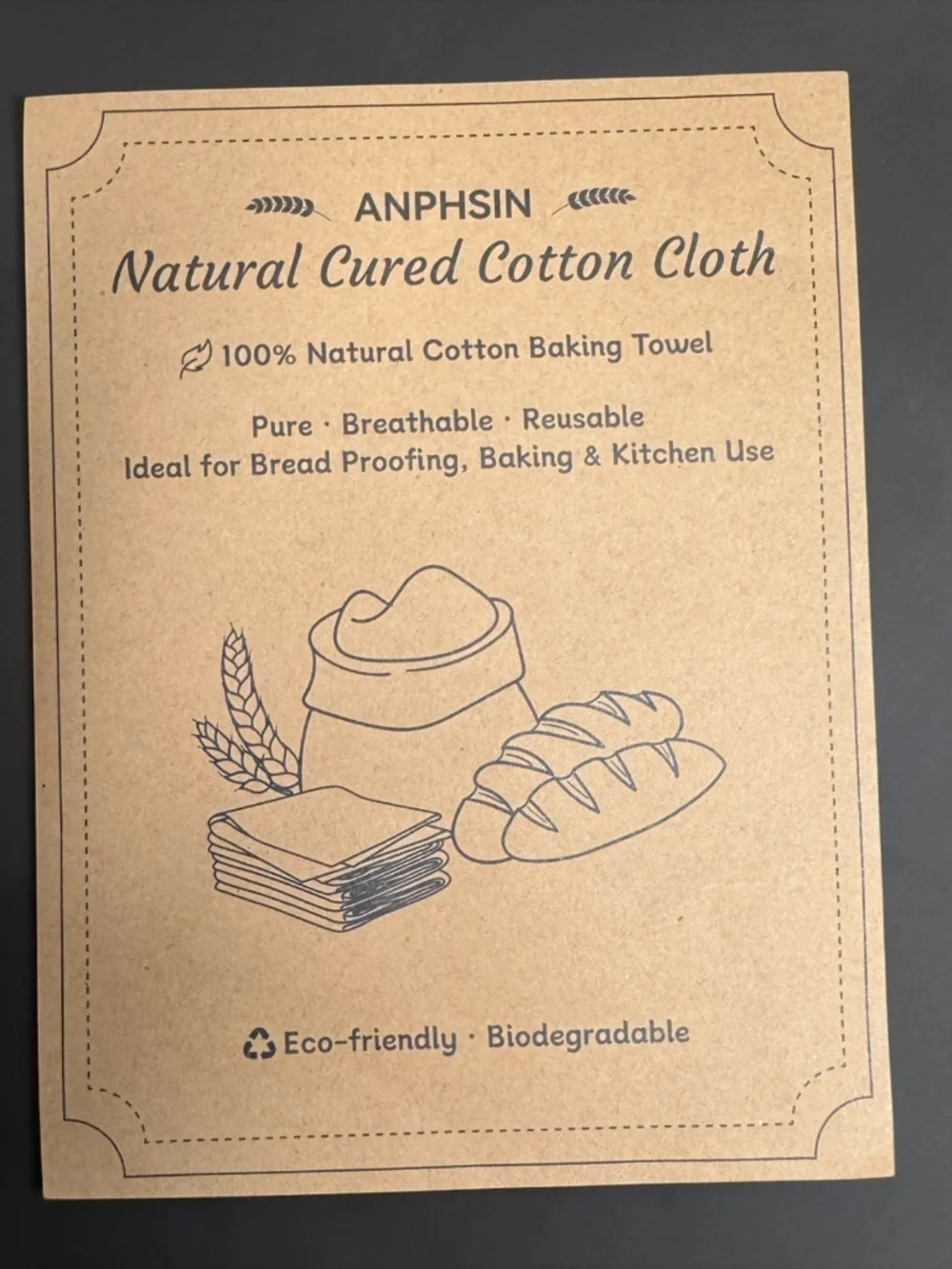 3Pc Sourdough Bread Proofing Cloth Set 28x28 Cotton